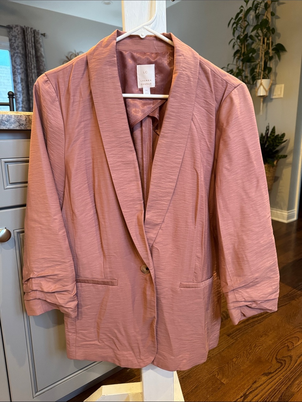 LC Lauren Conrad Dusty Rose Single-Button Blazer Jacket